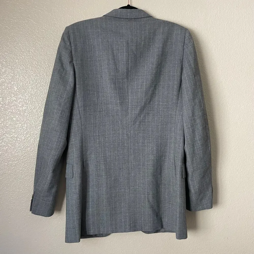 Vintage Yves Saint Laurent Blazer Mens 40 Gray Single Breasted Luxury Preppy‎
